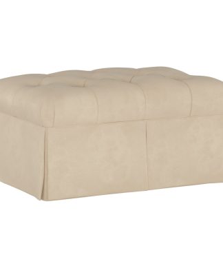 Willow Skirted Storage Bench, Velvet Pearl