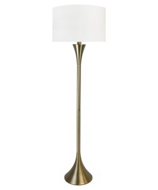 65" Plated Gold Metal Floor Lamp