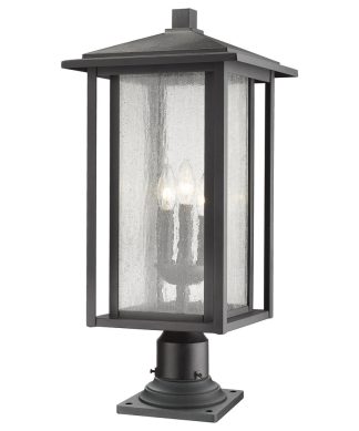 Z-Lite 3 Light Outdoor Pier Mounted Fixture, Black, 554PHXLR-533PM-BK
