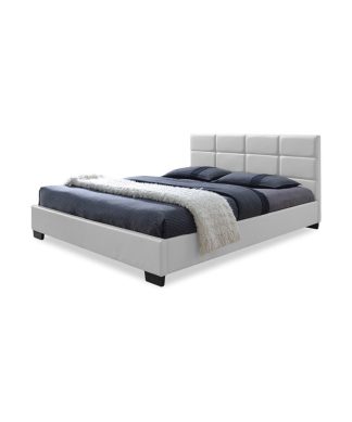 Vivaldi Faux Leather Padded Platform Base Bed, Queen, White