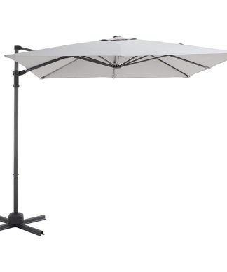 8' Outdoor Patio Cantilever Offset Umbrella With Cross Base, Gray
