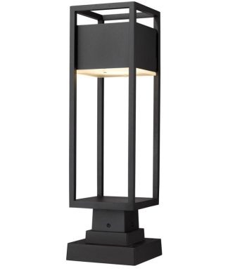 Z-Lite 585PHMS-SQPM-BK-LED One Light Outdoor Pier Mount Barwick Black