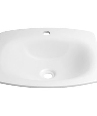 19" Era Rectangular Drop-in Ceramic Vessel without Overflow in White, Single Fau