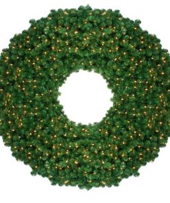48" Pre-Lit Olympia Pine Artificial Christmas Wreath, Warm White Lights