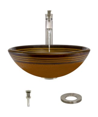 615 Vessel Sink, Brushed Nickel, 726 Vessel Faucet
