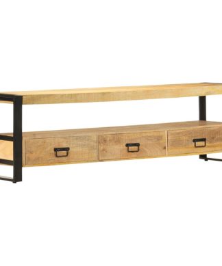 vidaXL Solid Mango Wood TV Cabinet Sideboard Side Cabinet TV Stand Lowboard