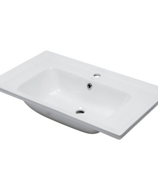White Ceramic 32"x19" Rectangular Drop In Sink