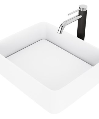 VIGO Sink in Matte White and Faucet in Chrome