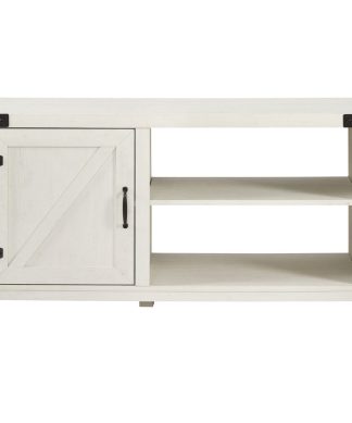 44" Rustic Farmhouse Barn Door Console, Brushed White