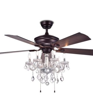 Warehouse of Tiffany Havorand 52-inch 5-blade Ceiling Fan With Crystal Chandelie