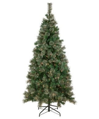 6.5' Pre-Lit Oregon Cashmere Pine Artificial Christmas Tree, Clear Lights