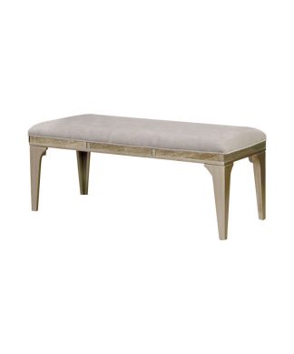 Wooden Bench With Comfy Cushioned Seat Gray