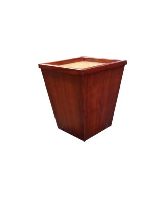 Wooden Wastebasket in Antique Mahogany, Large Size 24 Quarts