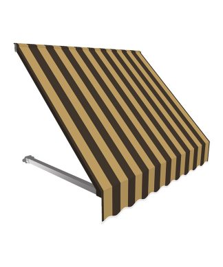 5' Dallas Retro Window/Entry Awning, Brown/Tan
