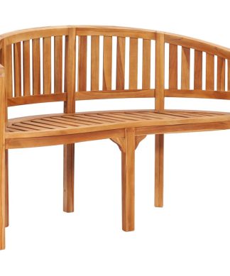 vidaXL Banana Bench 47.2" Solid Teak Wood