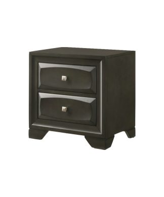 24"x17"x24" Antique Gray Rubber Wood Nightstand