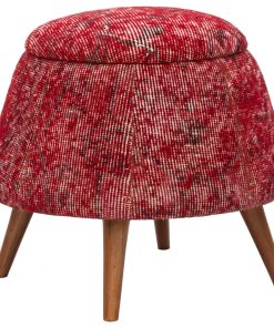 Vintage Rug Upholstered Stool