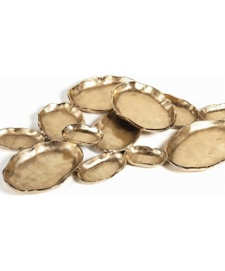 12-Tier Cluster Oval Serving Bowl, Gold