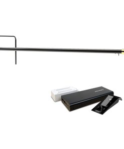 30" Slim Line Art Light, Black/Brass With Rechargeable Battery