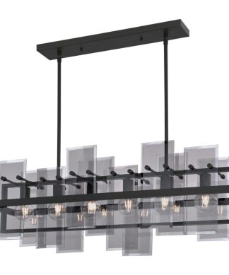 Westinghouse 6576200 Reeves 6 Light 39"W LED Shaded Chandelier - Matte Black