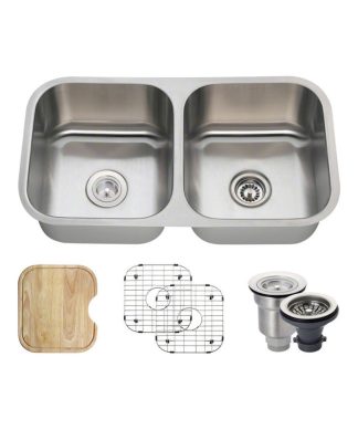 502A Equal Double Bowl Kitchen Sink, 16-Gauge