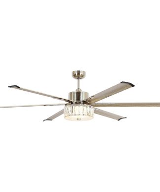 65 in Modern LED Ceiling Fan with Remote in Brushed Nickel