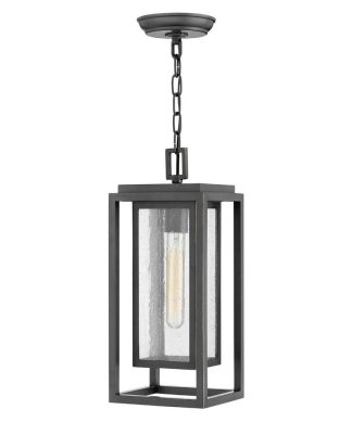 1 Light Medium Outdoor Hanging Lantern in Transitional Style - 7 Inches Wide by