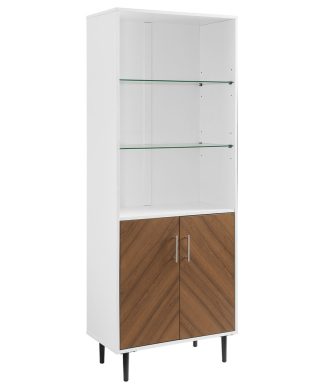 68" Bookmatch Hutch, Solid White