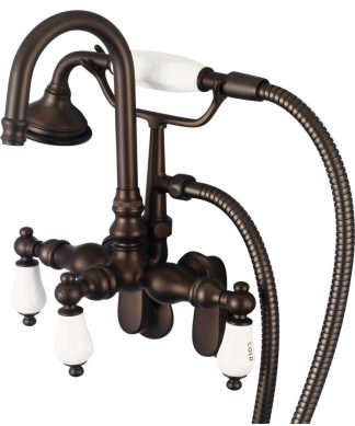Vintage Classic Wall Mount Tub Faucet With Handshower, Oil Rubbed Bronze Finish