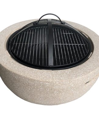 17'' H x 24'' W Polyresin Wood Burning Outdoor Fire Pit