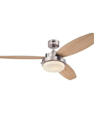 52 Inch 3 Blade Ceiling Fan Light Kit Brushed Nickel Brushed Nickel Finish