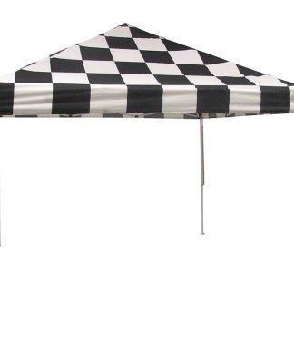 10'x10' ST Pop-up Canopy, Checkered Flag Cover, Black Roller Bag