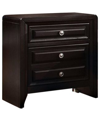 Yorkville Transitional Nightstand, Espresso Finish