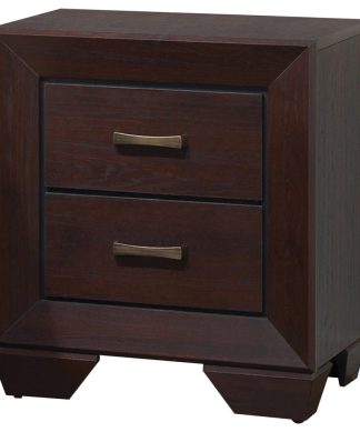 Wood Nightstand with 2 Drawers, Dark Cocoa