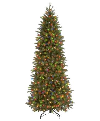 6 1/2' Feel Real Jersey Fraser Pencil Slim Fir Tree With 550 Multi Lights