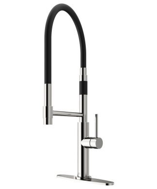 VIGO Norwood Magnetic Spray Kitchen Faucet With Deck Plate, Stainless Steel