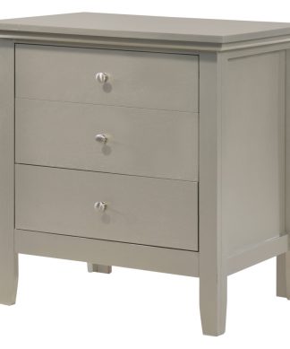 Whitley 3-Drawer Nightstand, Silver Champagne