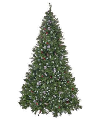 7.5' Mixed Spruce Artificial Christmas Tree, Pre-Lit Multi-Colored