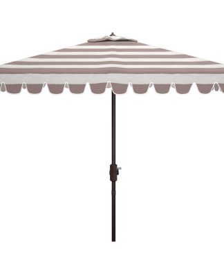 Vienna 7.5' Square Crank Umbrella, Gray/White