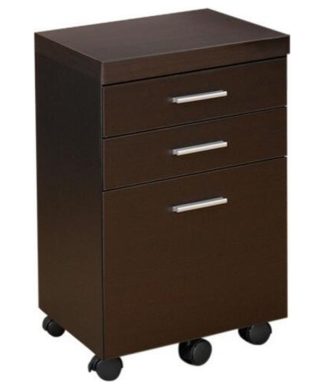 3 Drawers Mobile File Cabinet, Cappuccino