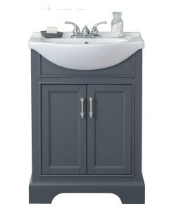 24" Dark Gray Sink Vanity, No Faucet