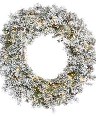 60" Flocked Kiana Wreath 3Mm 400Ww