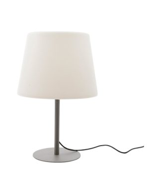 23.25" Gray and White Outdoor Table Top Patio Lamp