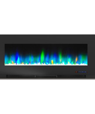 50" LED Cambridge Wall-Mount Electric Fireplace With Remote, Black