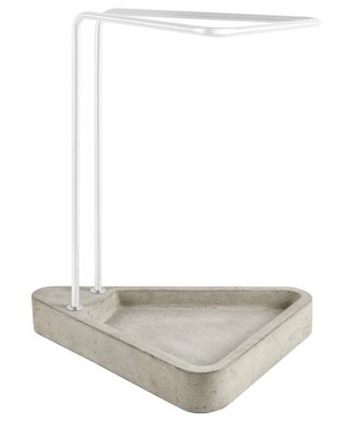 Waiting Collection Umbrella Stand, Concrete and Traffic White