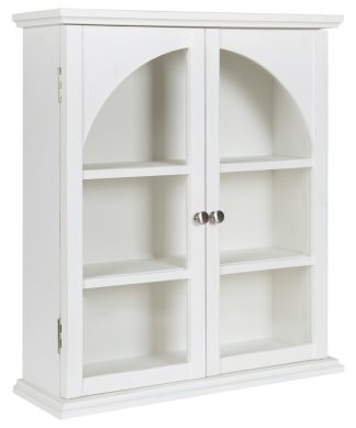 Walsted Decorative Wood Arch Cabinet, White 24x8x28