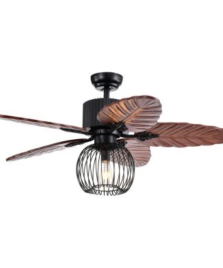 Warehouse Of Tiffany Aguano 48-Inch Lighted Ceiling Fan CFL-8388REMO/B