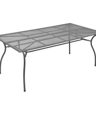 vidaXL Patio Table Anthracite Steel Mesh Outdoor Garden Dining Dinner Table