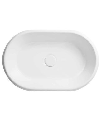 22" Ovi Oval Ceramic Drop-In Vessel Sink Without Overflow, White
