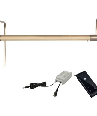 16" Slim Line Frame Light, Antique Brass With Plug-in and Remote